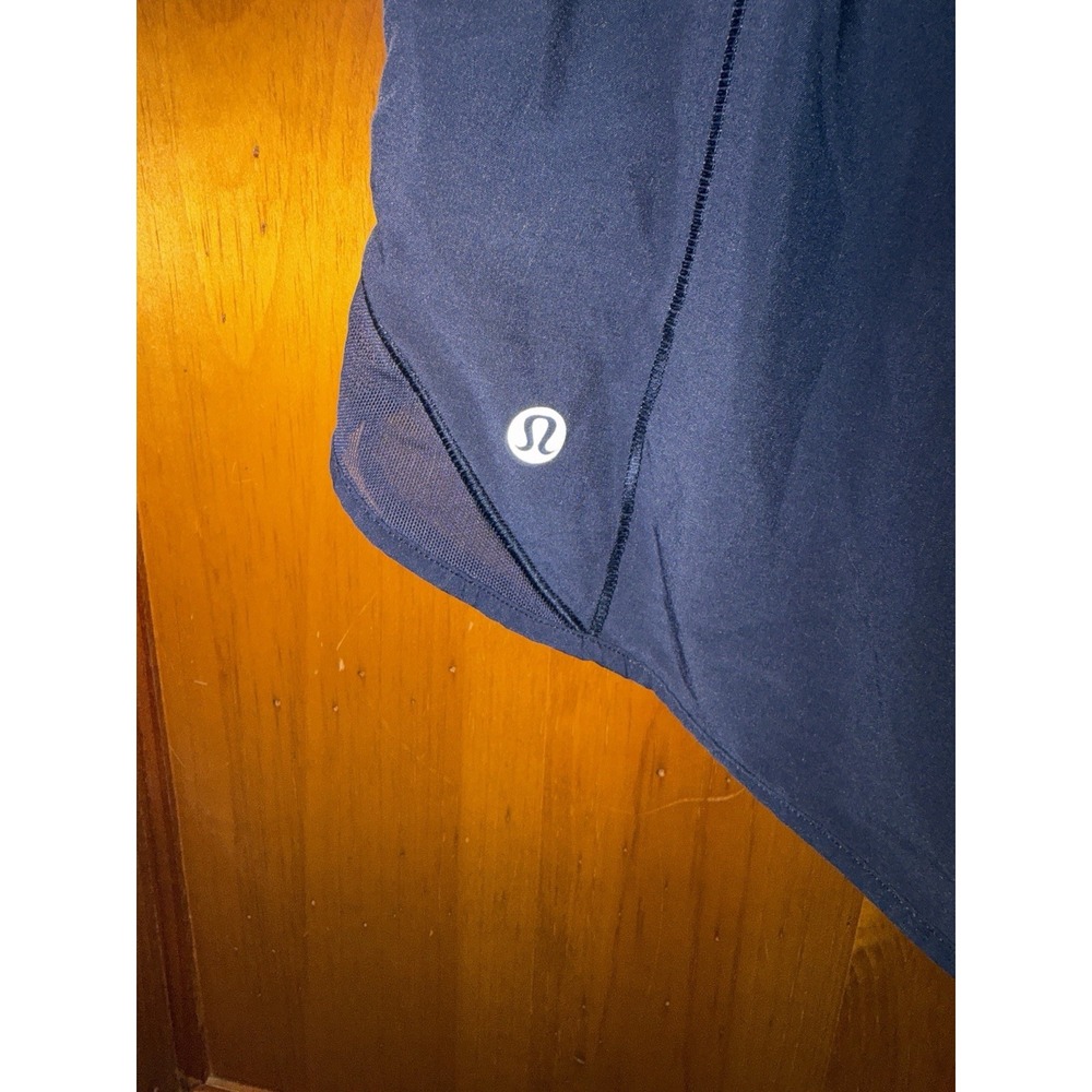Lululemon Women's 12 12T Tall Hotty Hot Shorts Run Yoga 3.5" Speed Up Navy Blue - Picture 3 of 7